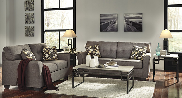 Signature Design by Ashley Tibbee slate sofa set